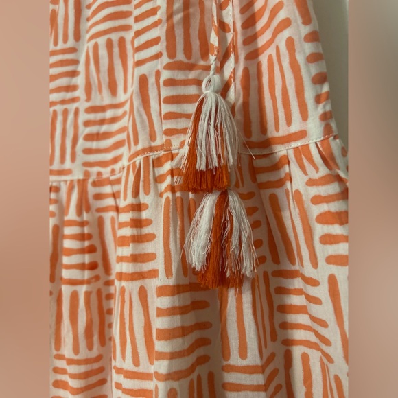 Marea Veranda Dress Size M Orange and White - Picture 4 of 5